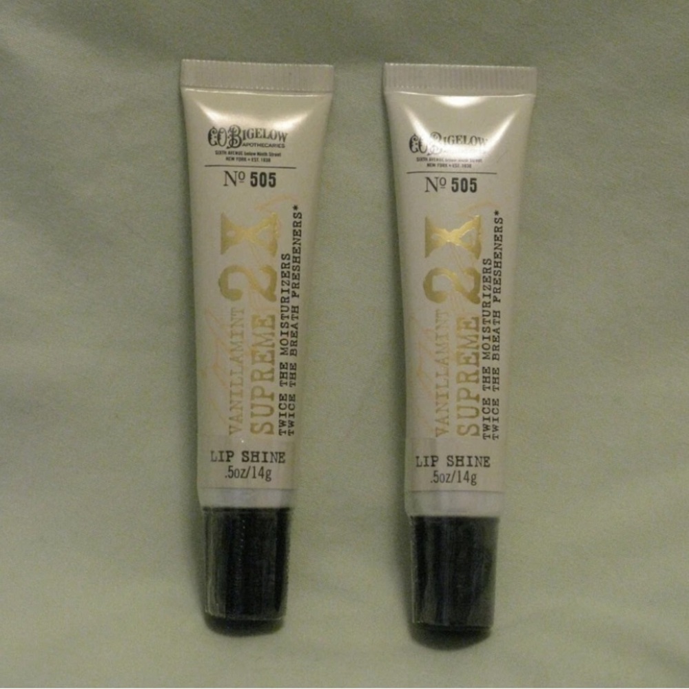 C.O. Bigelow 'VanillaMint Supreme' 2x Lip Shine #505 Set of 2 Full Sz NEW